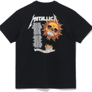 Metallica Flaming Skull T Shirt Black